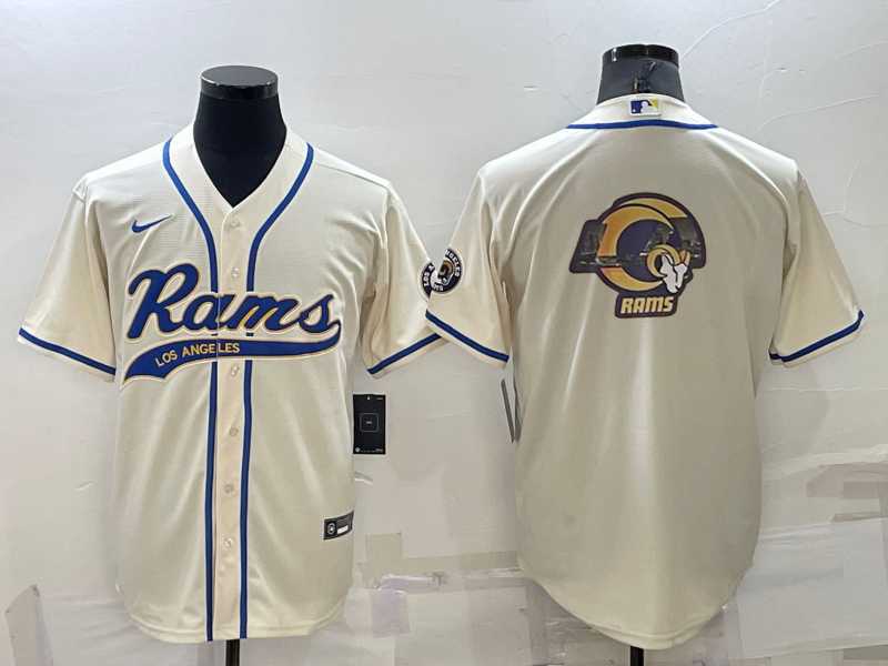 Men's Los Angeles Rams Cream Team Big Logo With Patch Cool Base Stitched Baseball Jersey,We sell and wholesale Men's Los Angeles Rams Cream Team Big Logo With Patch Cool Base Stitched Baseball Jersey on line form chian!